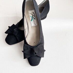 Vintage Ros Hommerson Bow Detail Fabric Upper Flats 8.5S